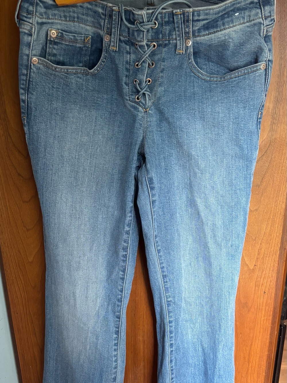 GAP Women's Light Blue Lace-Up Bootcut Jeans